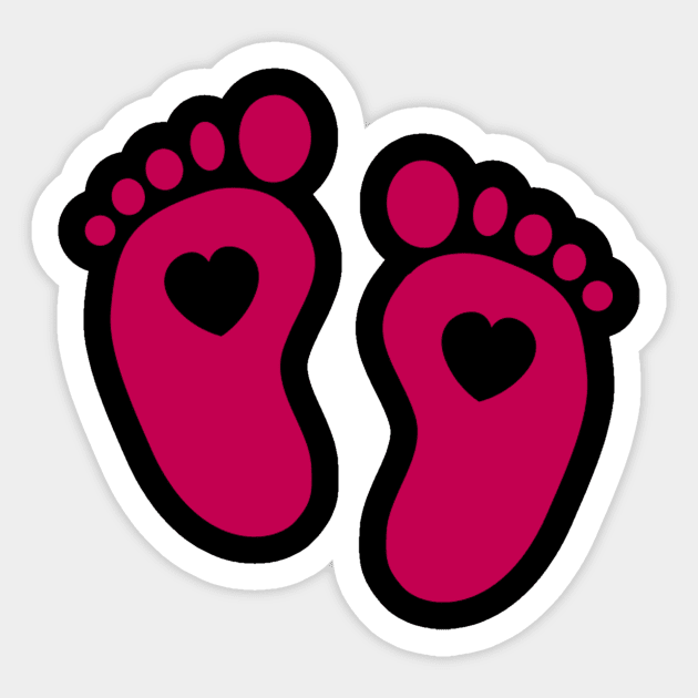 Pregnant Mother T-shirt Baby Foot Sticker by songngammo6